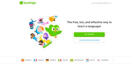 Duolingo's home page.