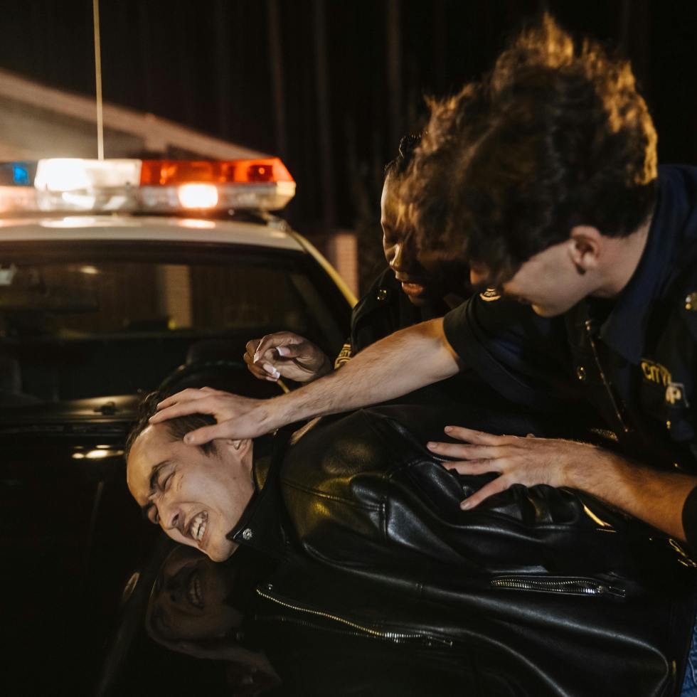 police approaching a supposed law-breaking citizen