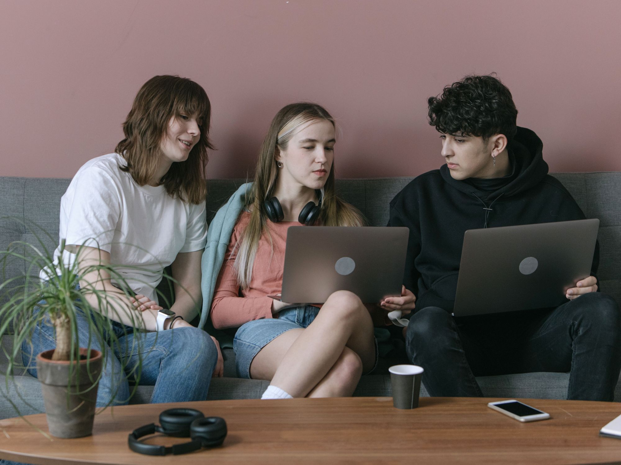 teens on laptops
